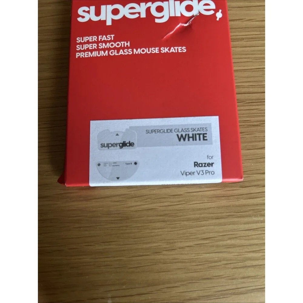 Superglide Super Fast Smooth Premium Glass Mouse Skates 2 Razor Vipor V3 Pro Whi